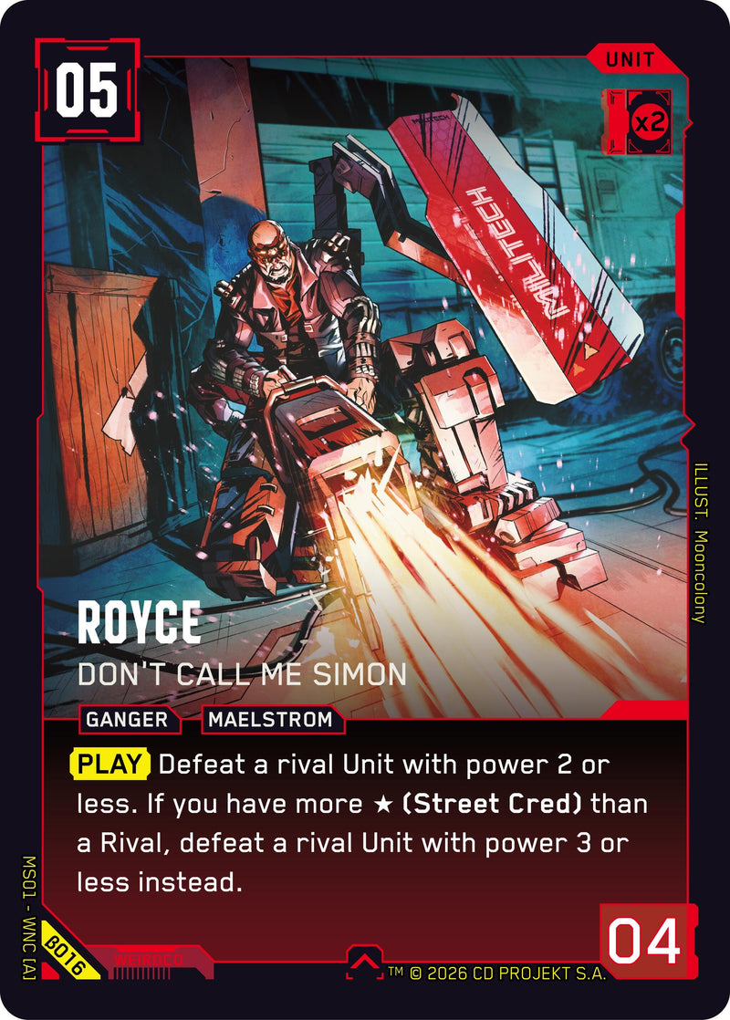 Image for Royce - Don't Call Me Simon (B016) - Cyberpunk TCG