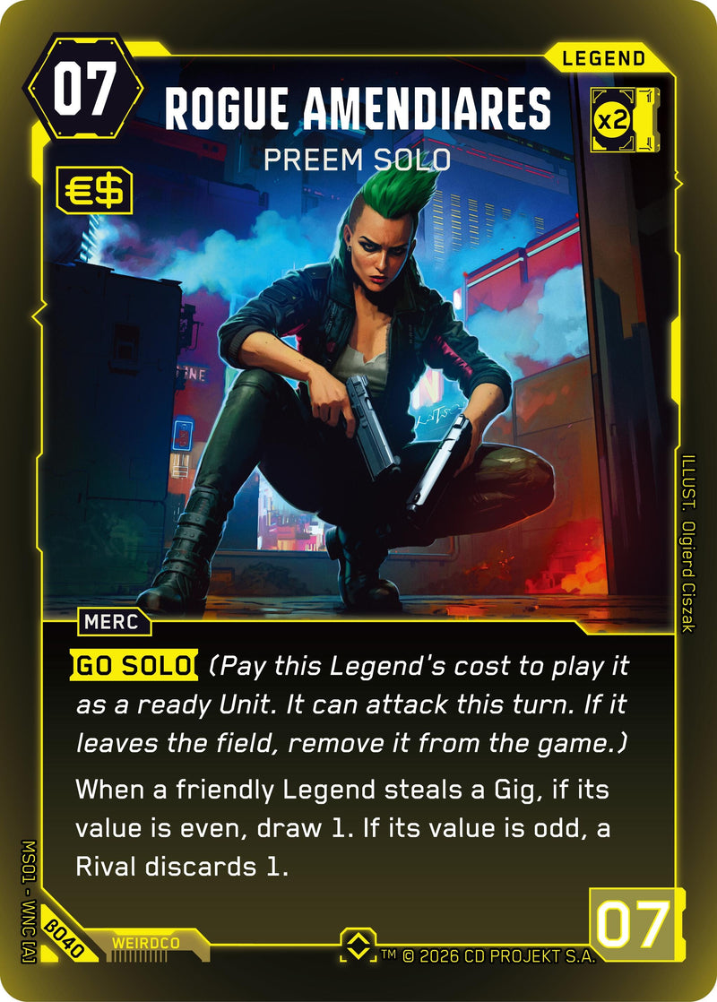 Image for Rogue Amendiares - Preem Solo (Rare) (B040) - Cyberpunk TCG