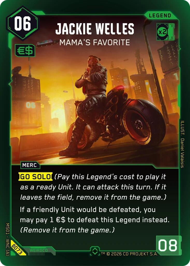 Image for Jackie Welles - Mama's Favorite (Rare) (B073) - Cyberpunk TCG
