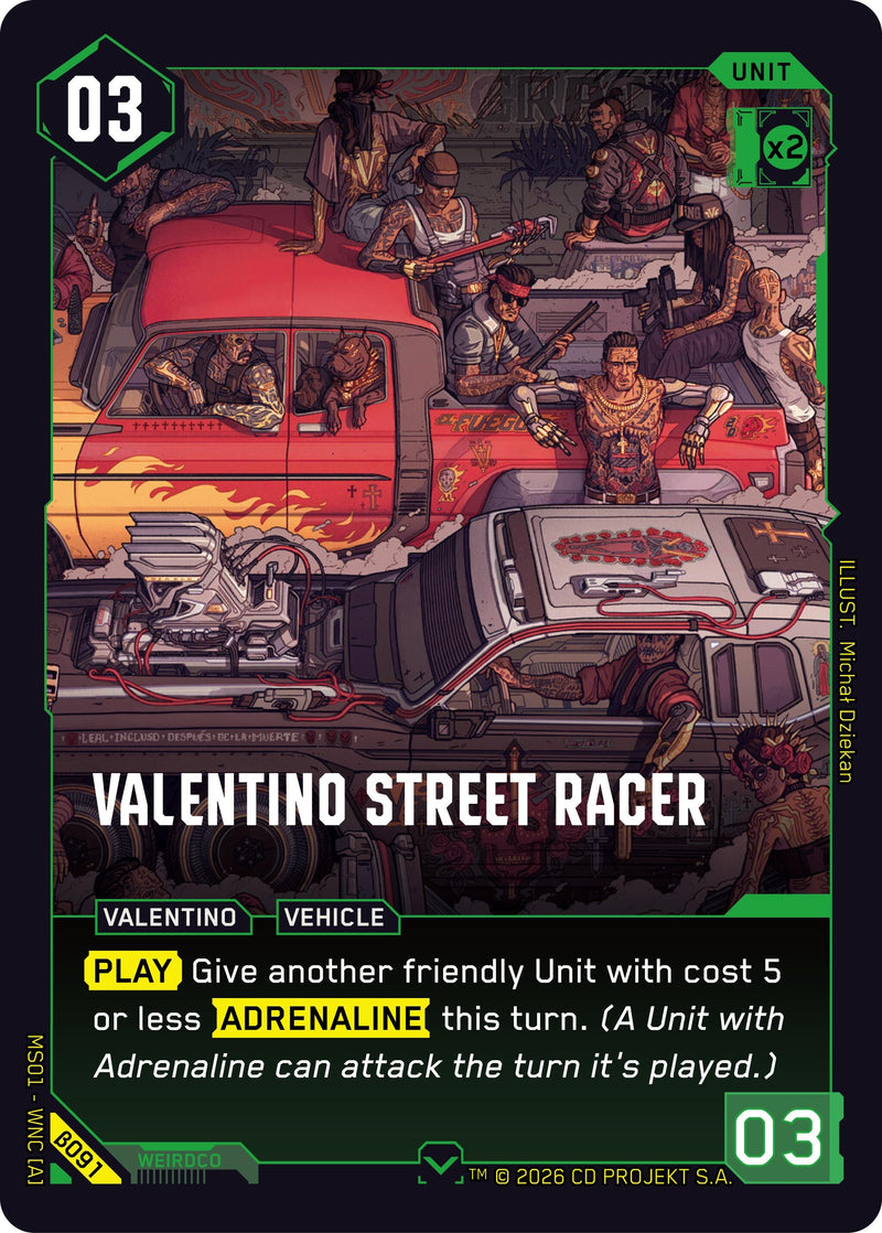 Image for Valentino Street Racer (B091) - Cyberpunk TCG