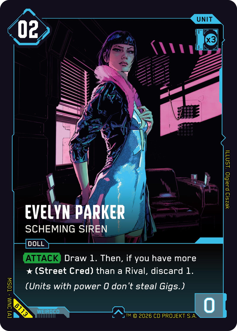 Image for Evelyn Parker - Scheming Siren (B113) - Cyberpunk TCG