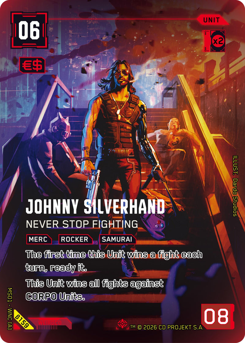 Image for Johnny Silverhand - Never Stop Fighting (IO) (B159) - Cyberpunk TCG