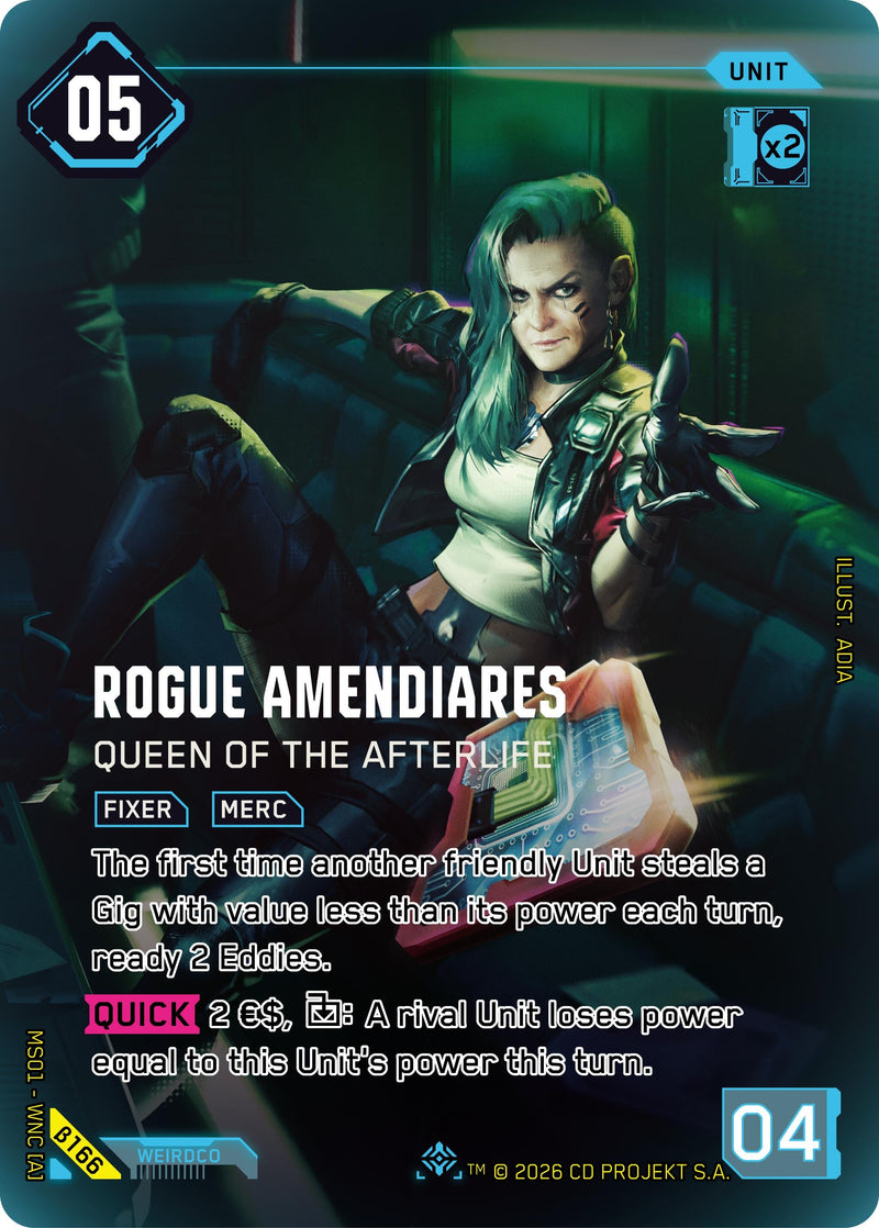 Image for Rogue Amendiares - Queen of the Afterlife (IO) (B166) - Cyberpunk TCG