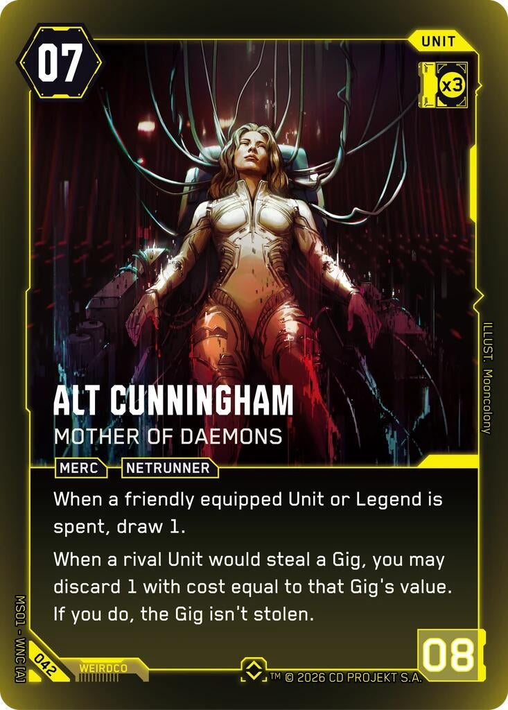 Image for Alt Cunningham - Mother of Daemons (Rare) (042) - Cyberpunk TCG