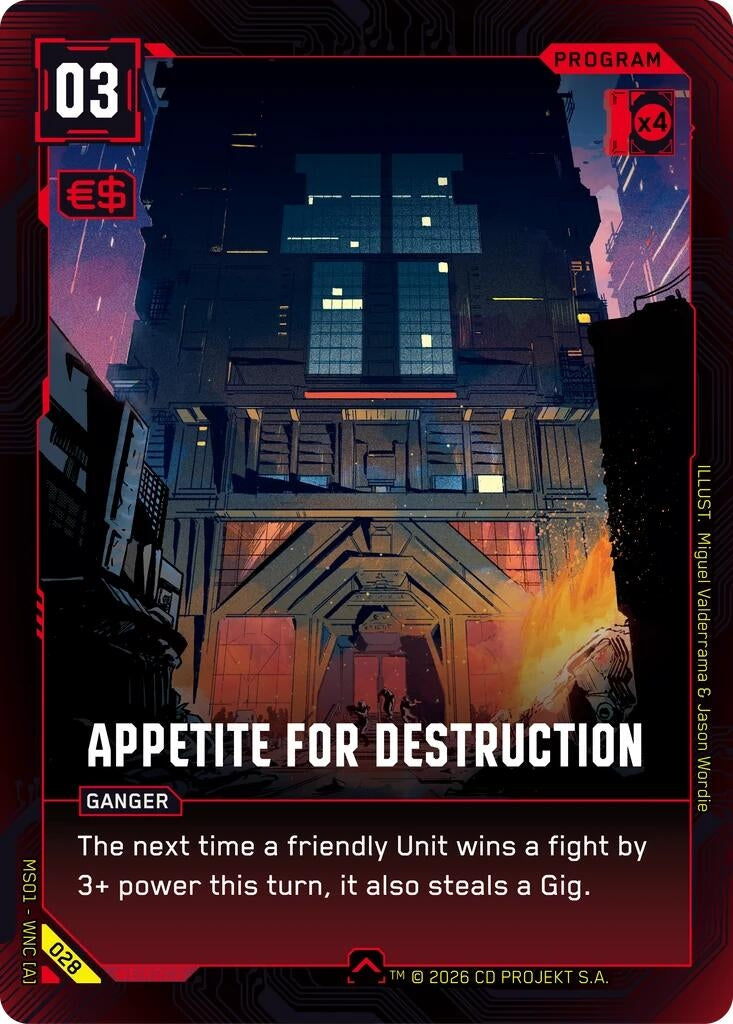 Image for Appetite for Destruction (028) - Cyberpunk TCG