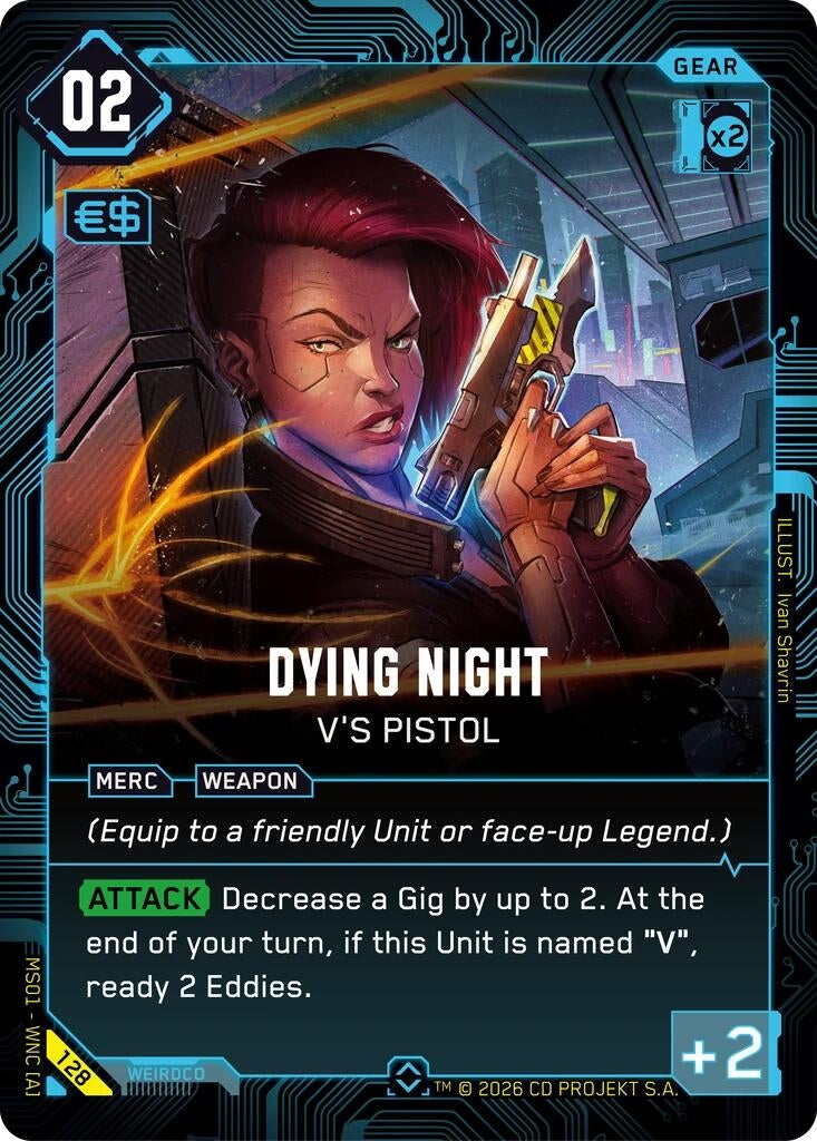 Image for Dying Night - V's Pistol (128) - Cyberpunk TCG