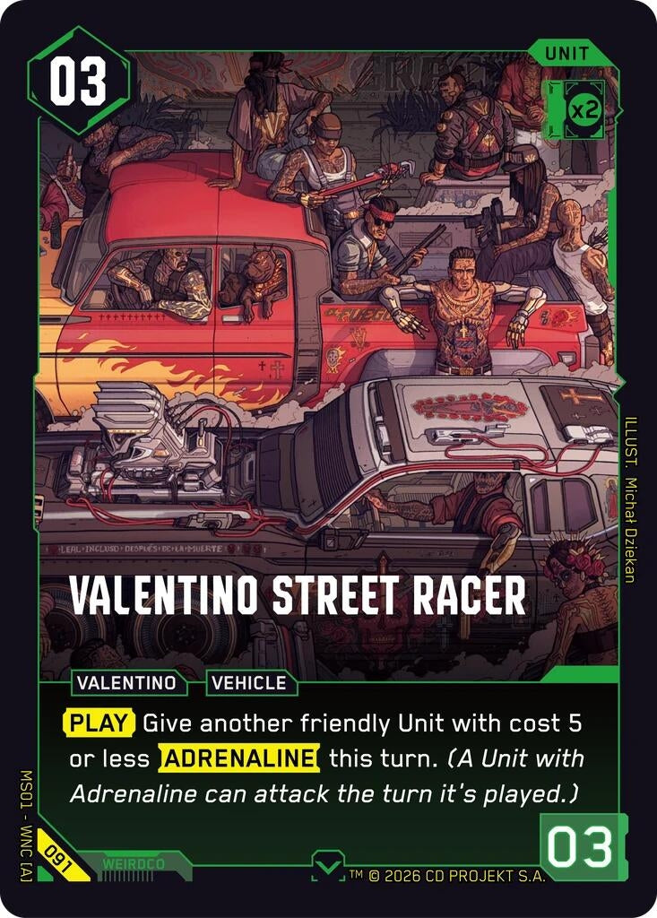 Image for Valentino Street Racer (091) - Cyberpunk TCG