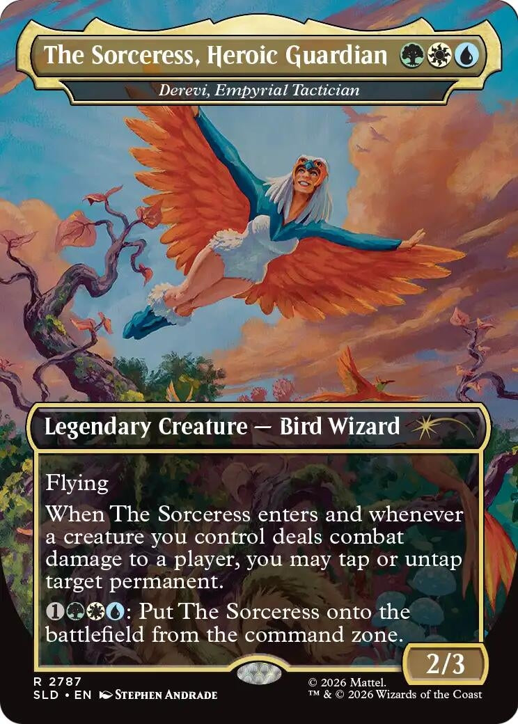 Image for The Sorceress, Heroic Guardian - Derevi, Empyrial Tactician (2787) (SLD) - Magic: The Gathering