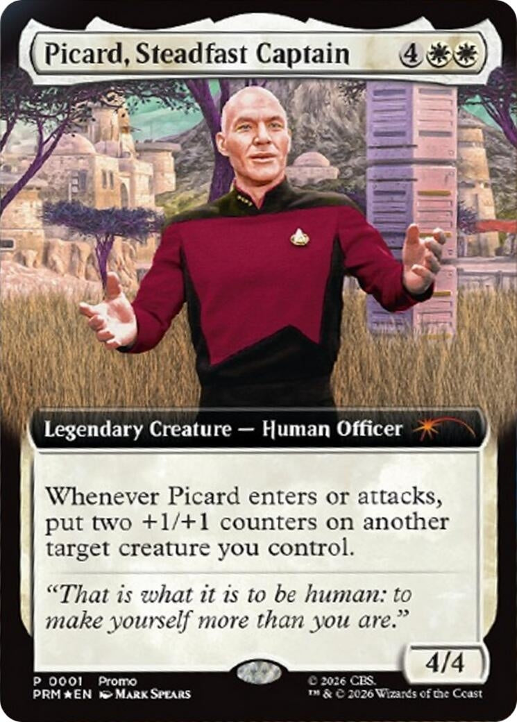 Image for Picard, Steadfast Captain (Extended Art) (1) (MEDIA) - Magic: The Gathering
