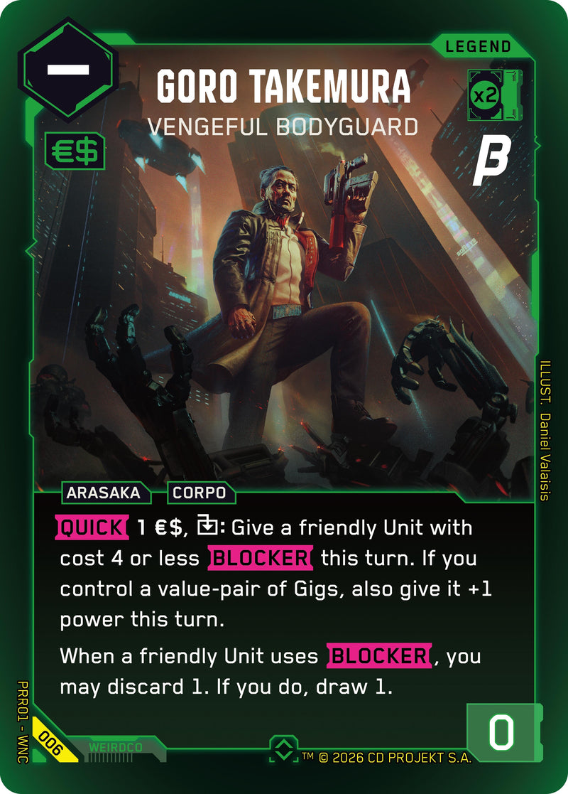 Image for Goro Takemura - Vengeful Bodyguard (006) (PRR) - Cyberpunk TCG