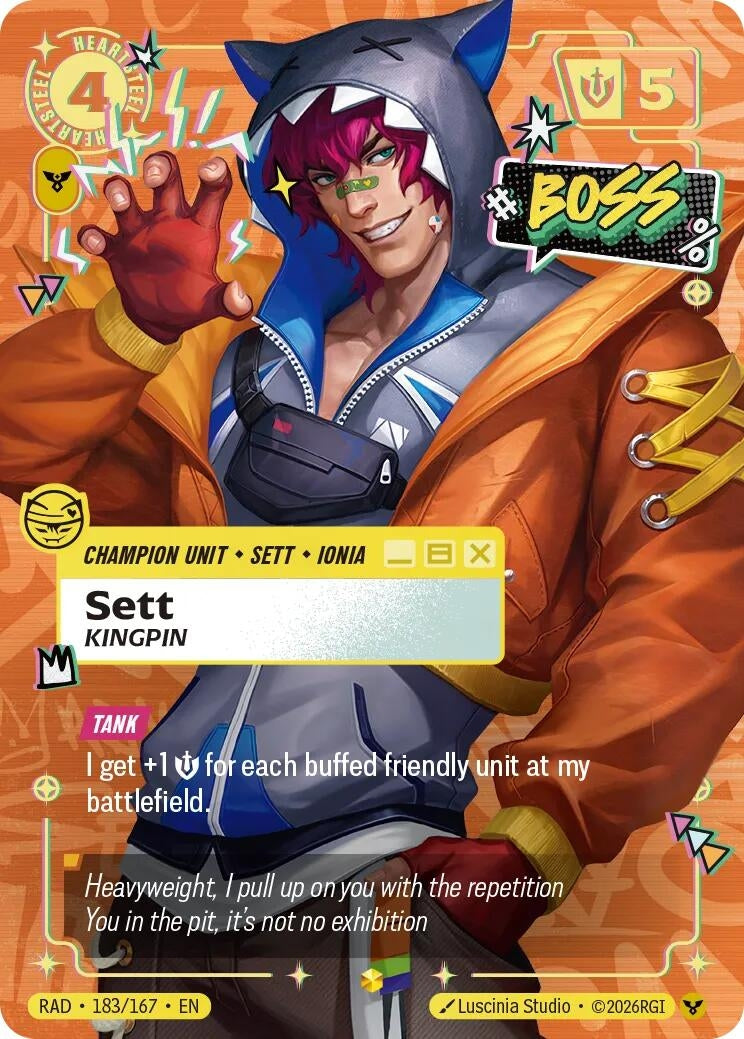 Image for Sett, Kingpin (Heartsteel Overnumbered) (183/167) (RAD) - Riftbound: League of Legends Trading Card Game