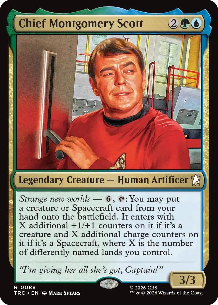 Image for Chief Montgomery Scott (Surge Foil) (88) (TRC) - Magic: The Gathering