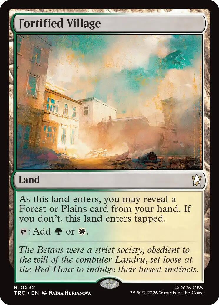 Image for Fortified Village (Surge Foil) (532) (TRC) - Magic: The Gathering