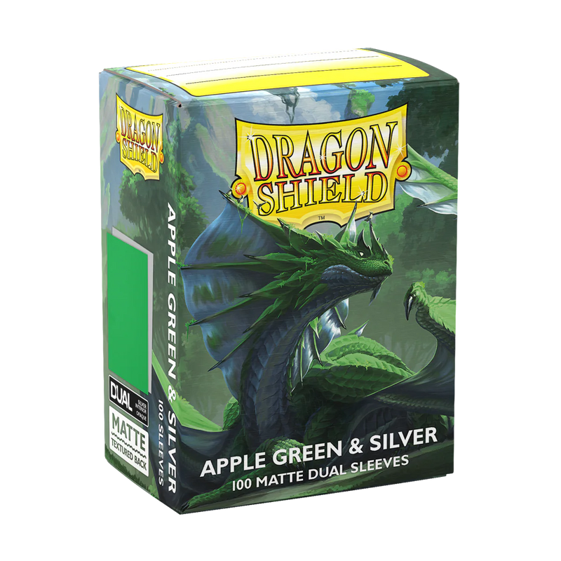 Dragon Shield Dual Matte Standard Sleeves - Apple Green & Silver (100-Pack)