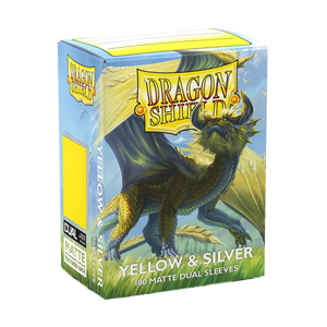 Dragon Shield Dual Matte Standard Sleeves - Yellow & Silver (100-Pack)