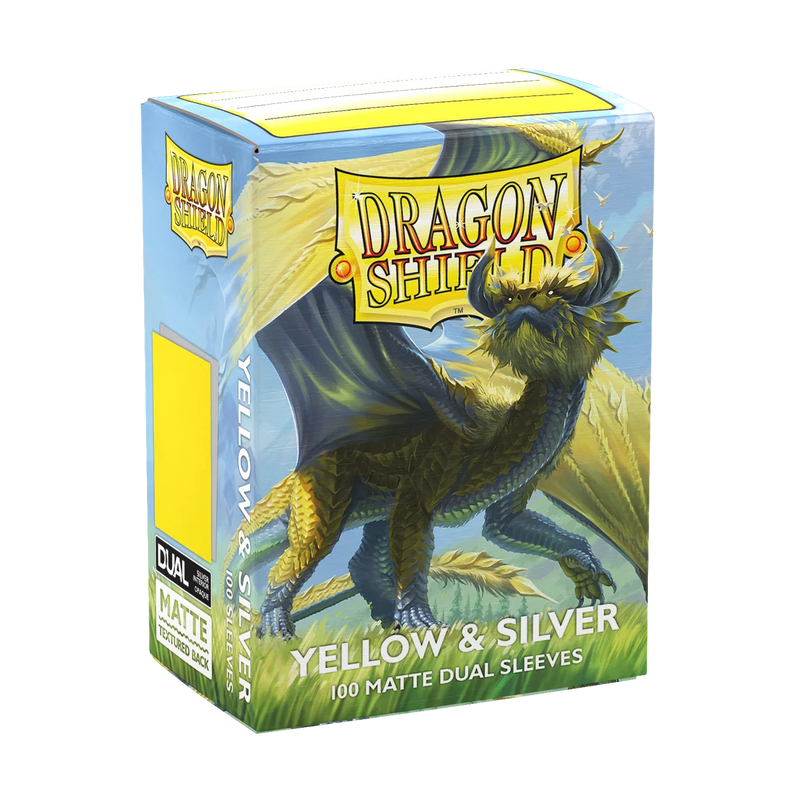 Dragon Shield Dual Matte Standard Sleeves - Yellow & Silver (100-Pack)
