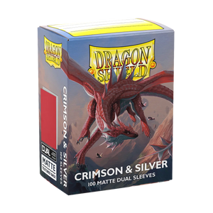 Dragon Shield Dual Matte Standard Sleeves - Crimson & Silver (100-Pack)