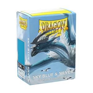 Dragon Shield Dual Matte Standard Sleeves - Sky Blue & Silver (100-Pack)