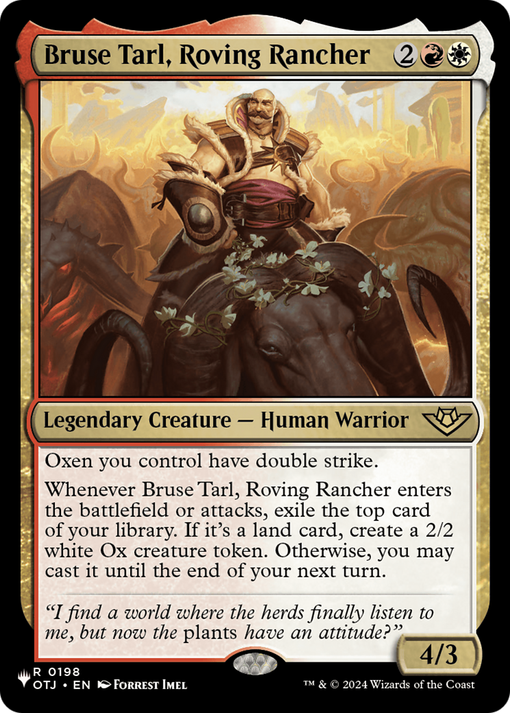 Bruse Tarl, Roving Rancher (OTJ) [The List]