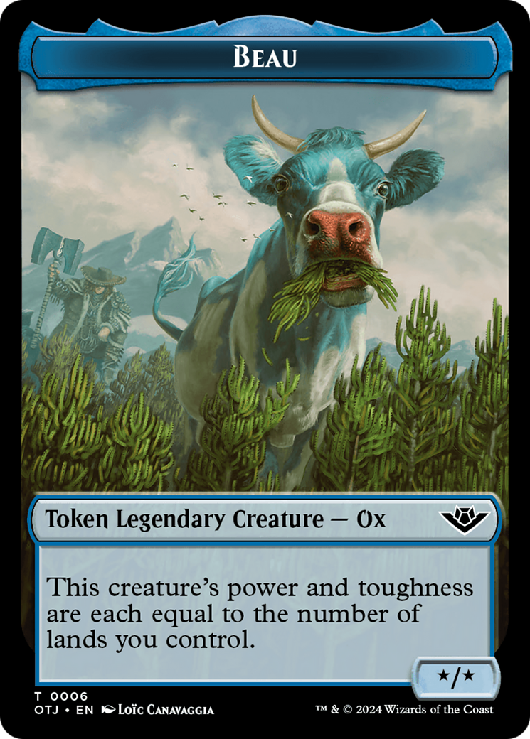 Mercenary // Beau Double-Sided Token [Outlaws of Thunder Junction Toke