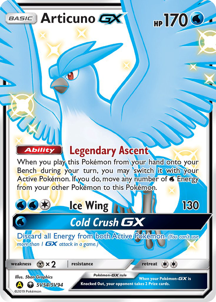 Mavin  Articuno GX - Hidden Fates SV54/SV94 - Shiny Holo Rare (Pokemon  TCG) NM/New