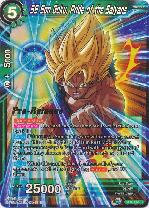 SS Son Goku, Pride of the Saiyans (BT10-065) [Rise of the Unison Warrior Prerelease Promos]