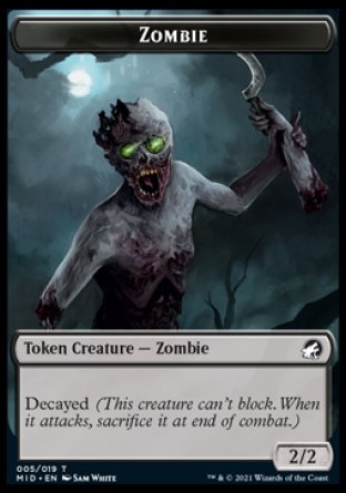 Zombie (005) // Devil Double-Sided Token [Innistrad: Midnight Hunt Tokens]