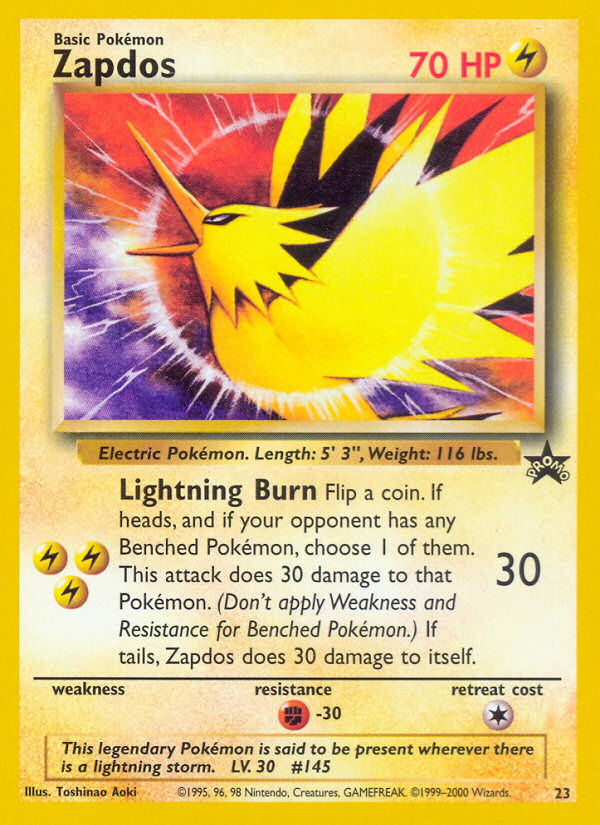 Zapdos (23) [Wizards of the Coast: Black Star Promos]