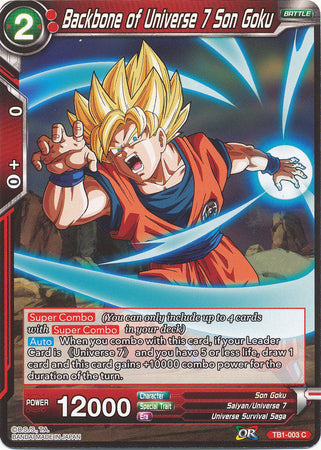 Backbone of Universe 7 Son Goku (TB1-003) [The Tournament of Power]