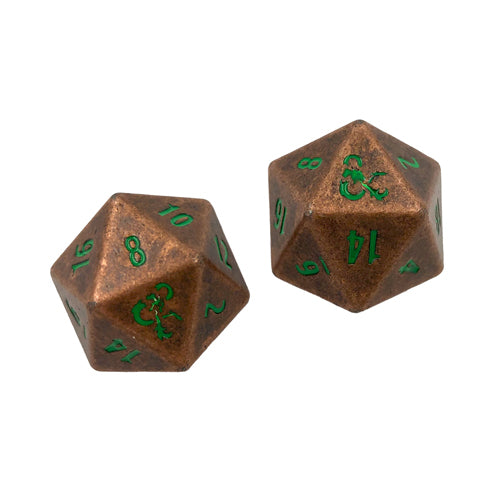 D&D Heavy Metal Feywild D20 Dice Set - Copper and Green