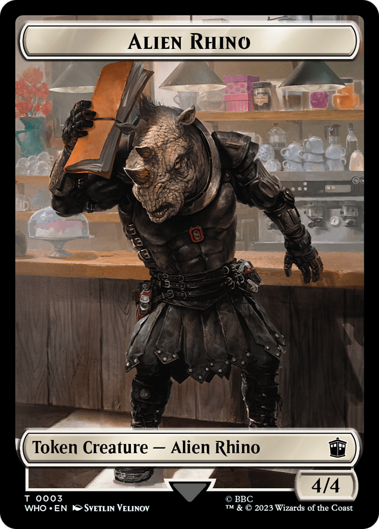 Alien Rhino // Cyberman Double-Sided Token [Doctor Who Tokens]