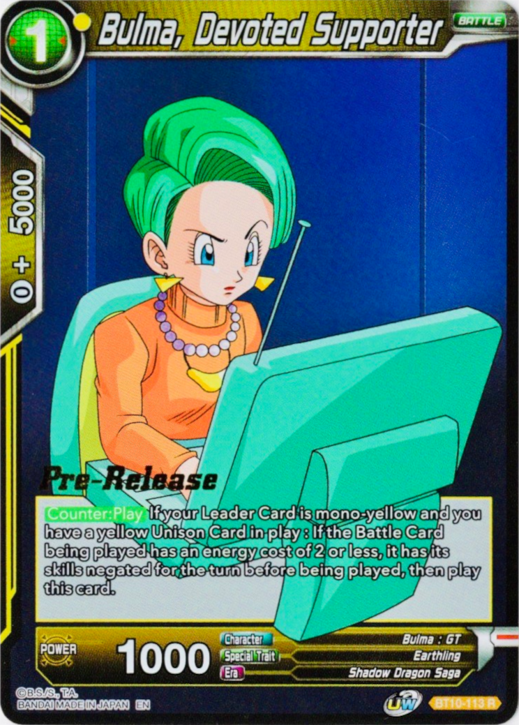 Bulma, Devoted Supporter (BT10-113) [Rise of the Unison Warrior Prerelease Promos]